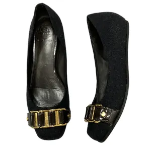 Shoes Designer By Tory Burch In Black & Gold, Size: 9 Swim Edge Comfort Padding