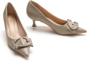 C.Paravano Women's Pumps | Low Heel Designer Shoes | Kitten Heels Womens Short Heels | Leather Pumps