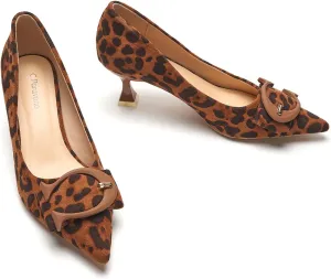 C.Paravano Women's Pumps | Low Heel Designer Shoes | Kitten Heels Womens Short Heels | Leather Pumps