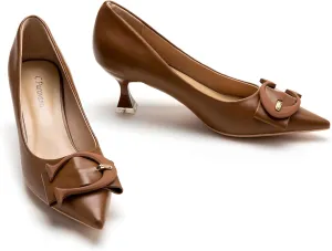 C.Paravano Women's Pumps | Low Heel Designer Shoes | Kitten Heels Womens Short Heels | Leather Pumps