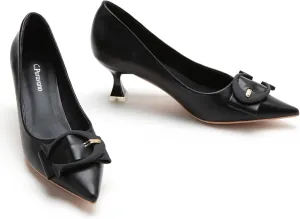 C.Paravano Women's Pumps | Low Heel Designer Shoes | Kitten Heels Womens Short Heels | Leather Pumps
