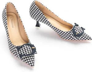 C.Paravano Women's Pumps | Low Heel Designer Shoes | Kitten Heels Womens Short Heels | Leather Pumps