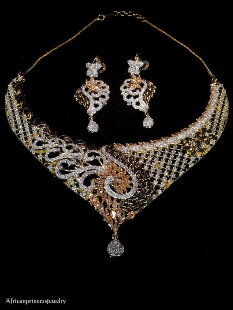 CUBIC  ZIRCONIA  NECKACE SET
