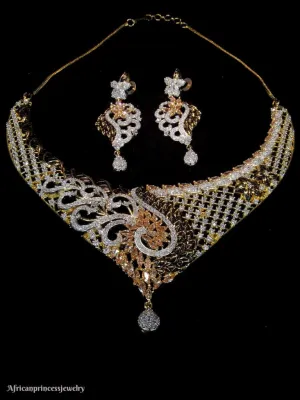 CUBIC  ZIRCONIA  NECKACE SET
