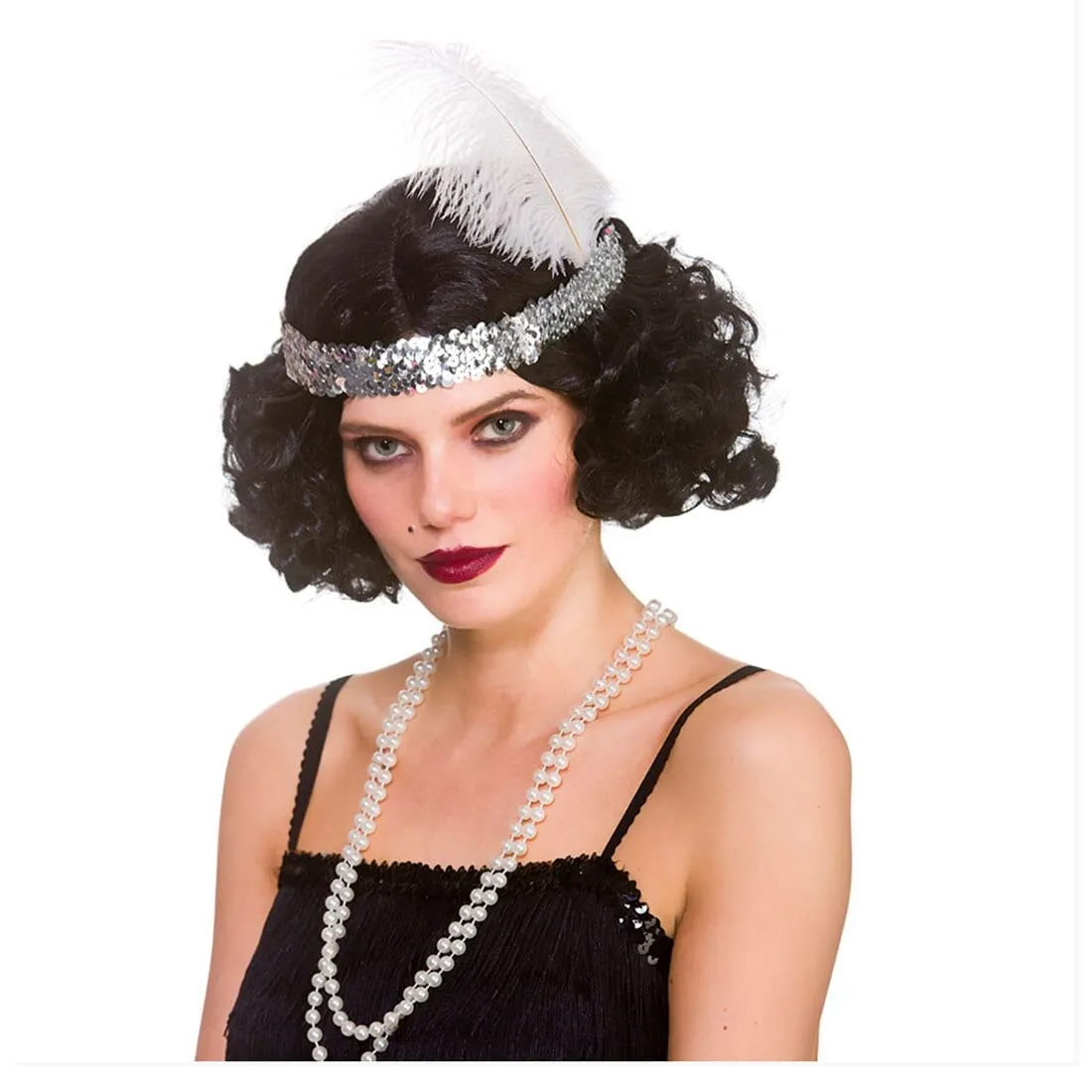 Curly Flapper Wig 1920s Hair Halloween Fancy Dress Party