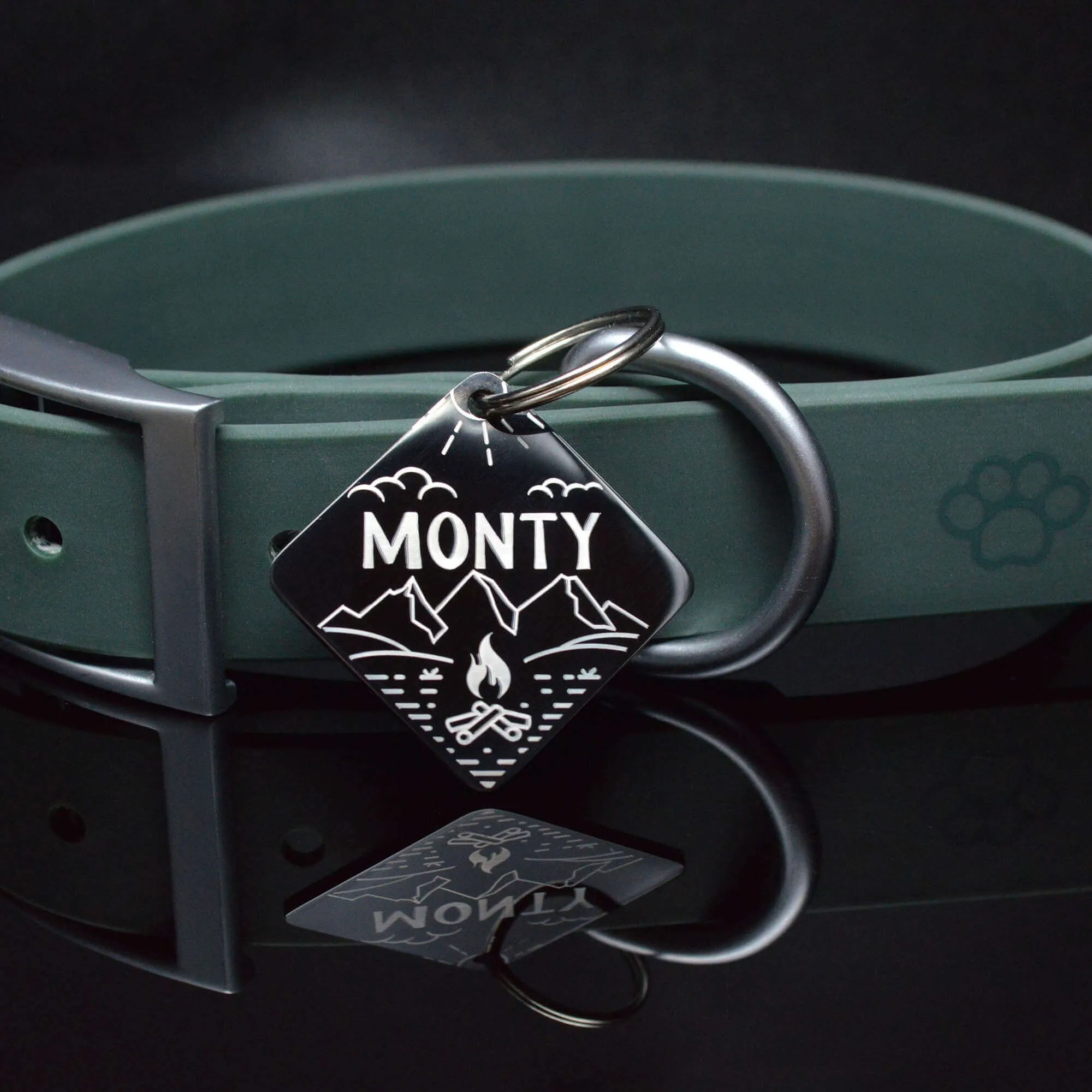 Custom Engraved Dog Tags - Diamond-Shaped