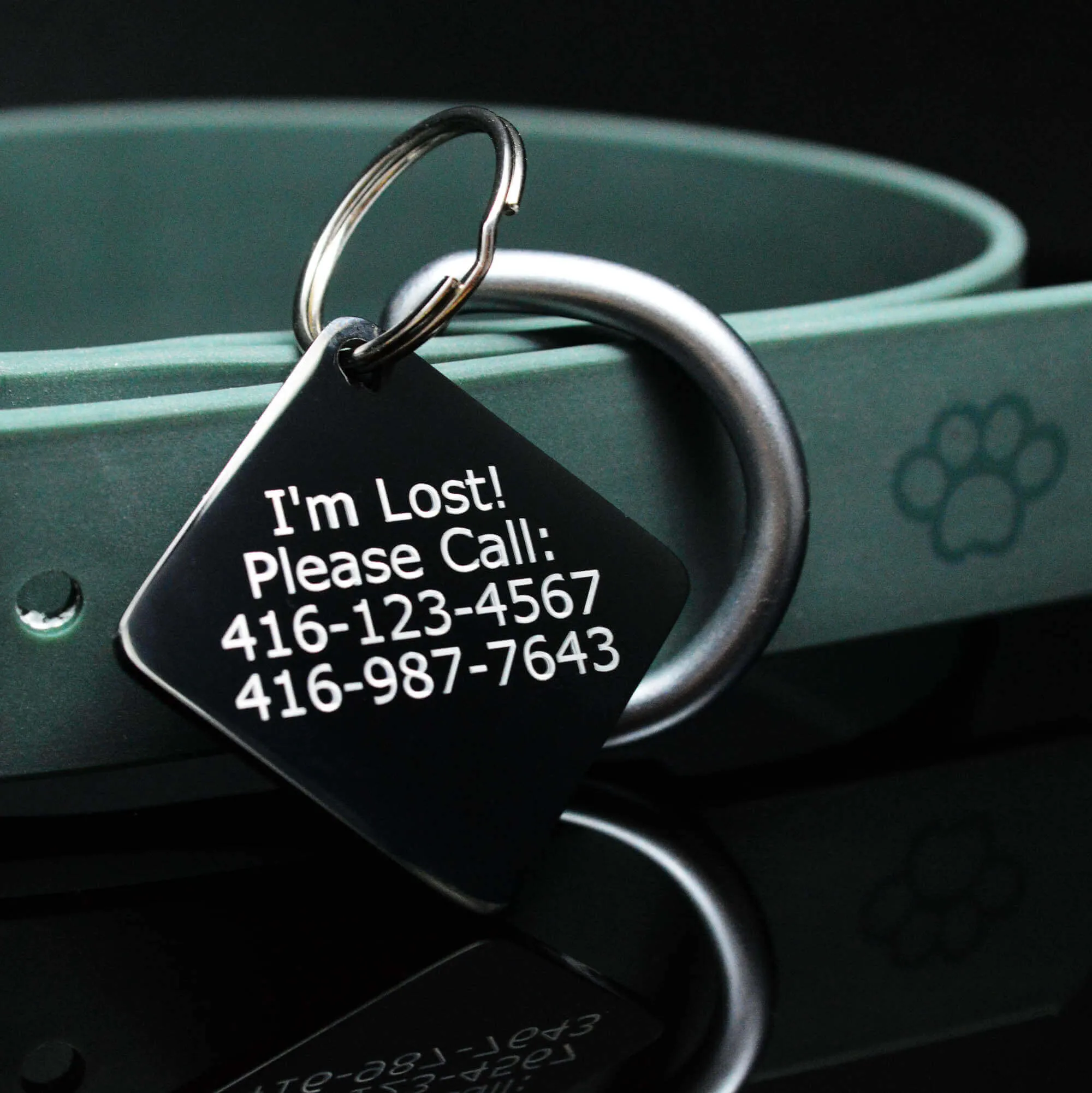 Custom Engraved Dog Tags - Diamond-Shaped