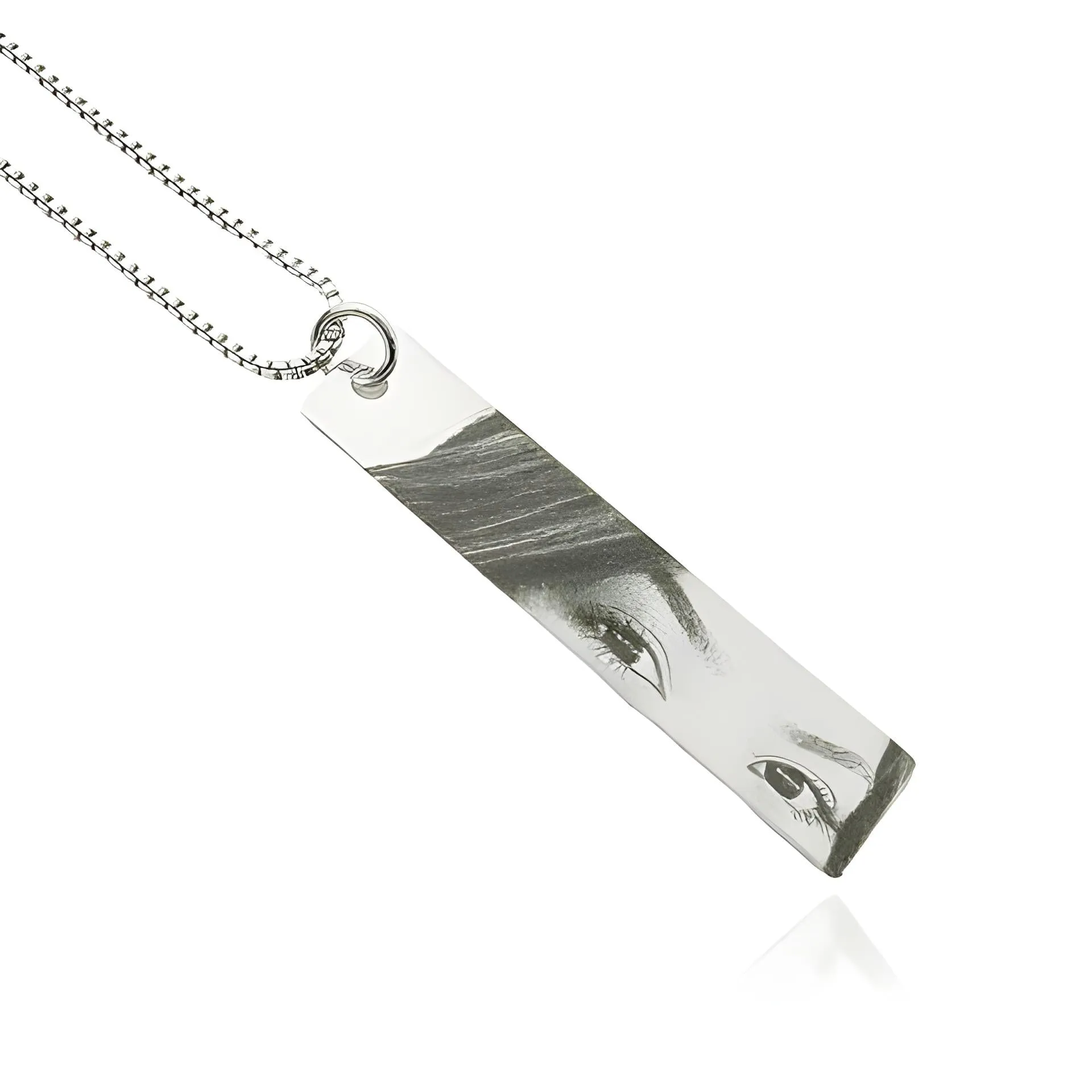 Custom Engraved Eye Pendant Necklace - Personalized Jewelry for Women | Unique Photo Pendant Gift for Birthdays & Anniversaries