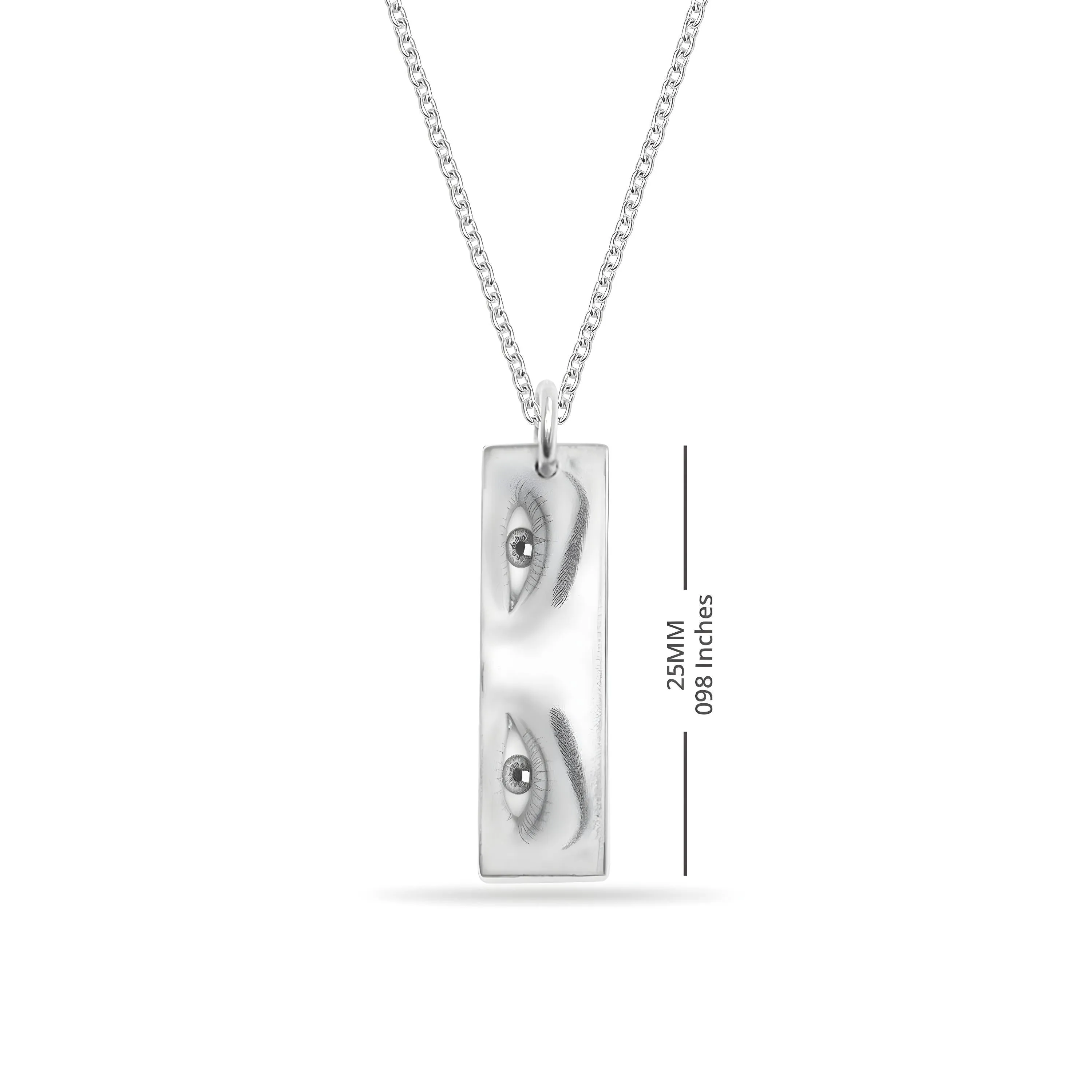 Custom Engraved Eye Pendant Necklace - Personalized Jewelry for Women | Unique Photo Pendant Gift for Birthdays & Anniversaries
