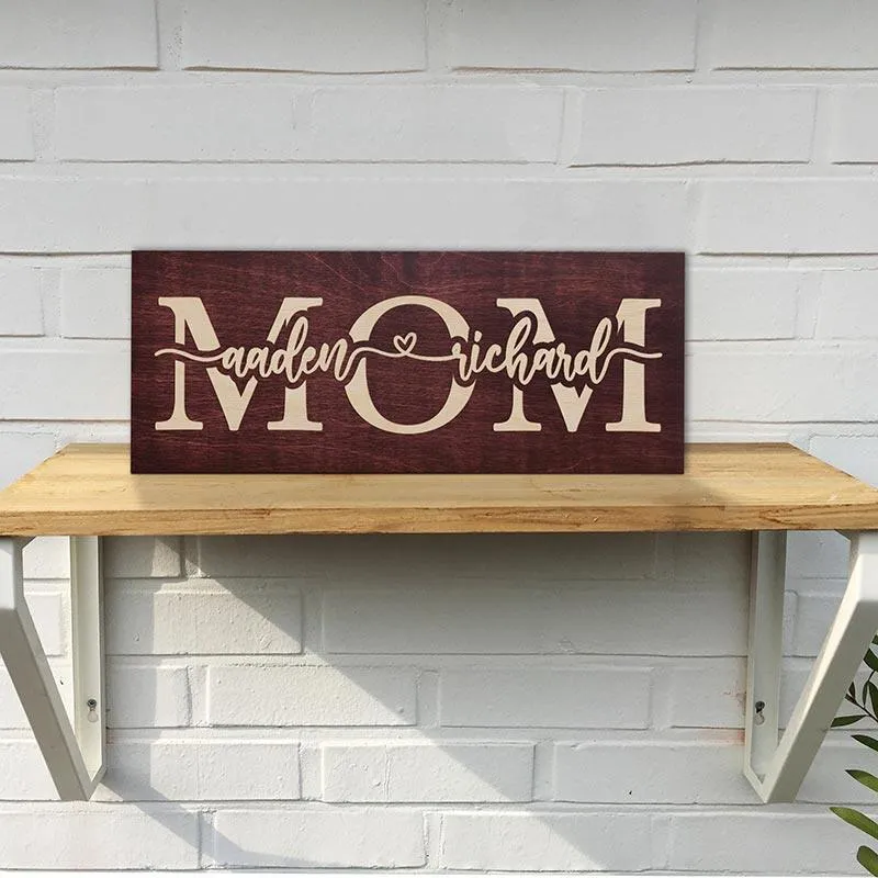 Custom Engraved Mom Sign