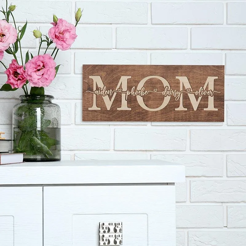Custom Engraved Mom Sign