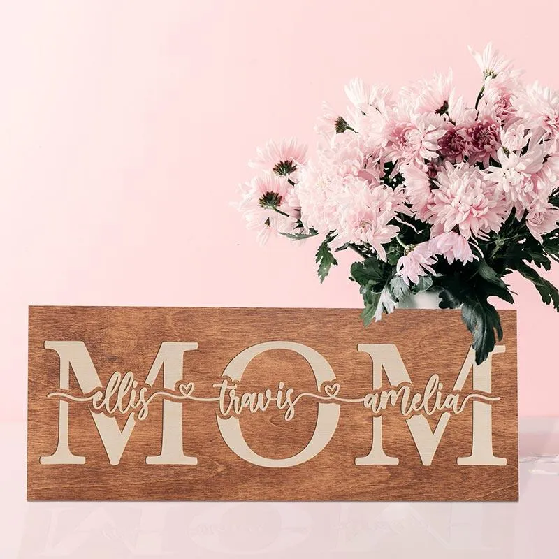 Custom Engraved Mom Sign