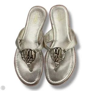 Toe box Sandals Designer By Lilly Pulitzer In Gold, Size: 6.5