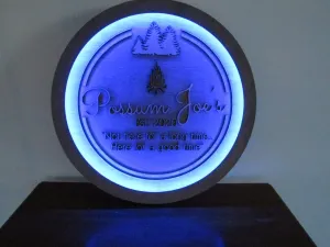 Custom Wood Lit Commercial Neon Business Sign Logo LED Entrance Light Remote Electric Light Up  Use your Logo Wood Wooden