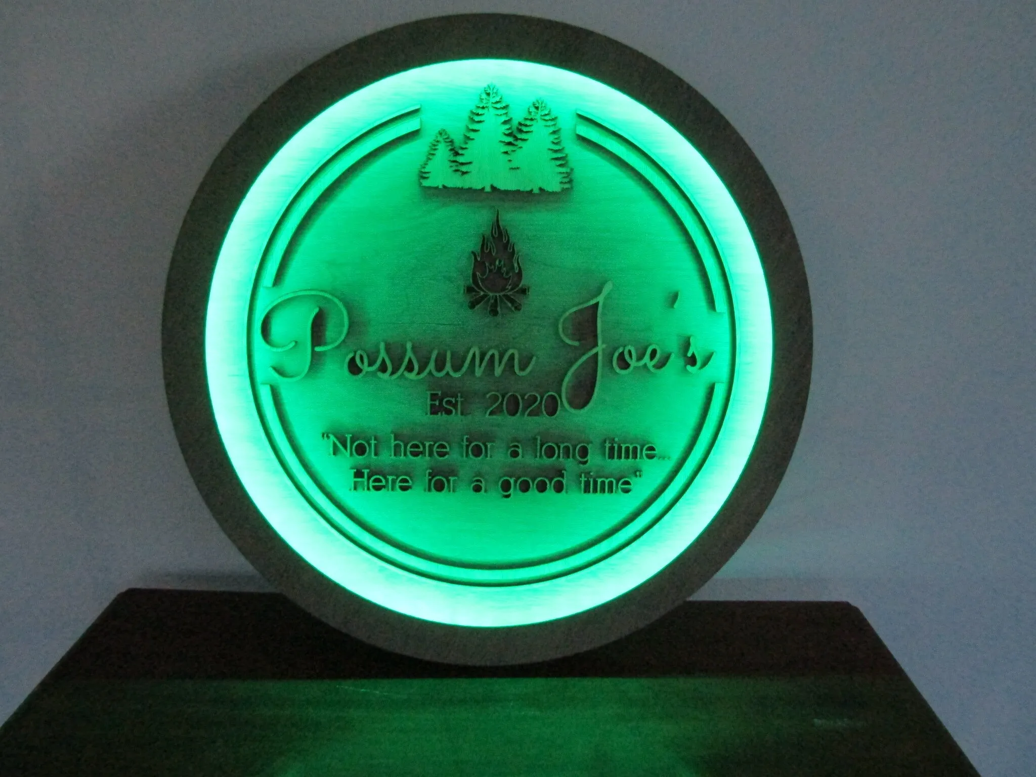 Custom Wood Lit Commercial Neon Business Sign Logo LED Entrance Light Remote Electric Light Up  Use your Logo Wood Wooden