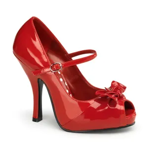 CUTIEPIE-08 Pin Up Couture Cutiepie Red Patent Sexy Platforms (Retro Heels)