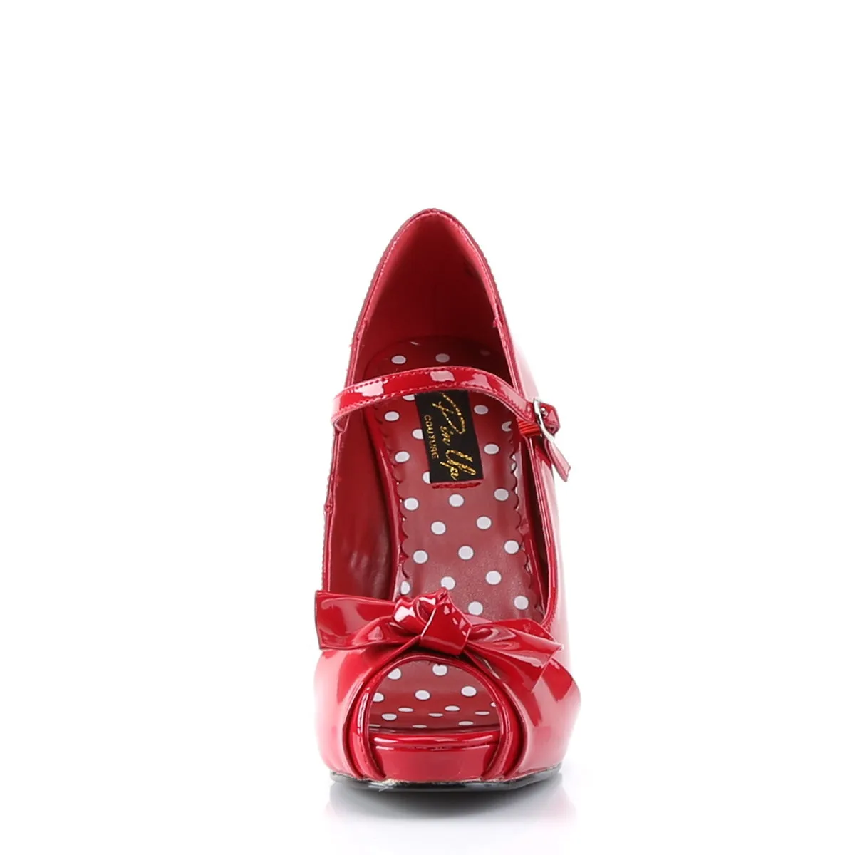 CUTIEPIE-08 Pin Up Couture Cutiepie Red Patent Sexy Platforms (Retro Heels)