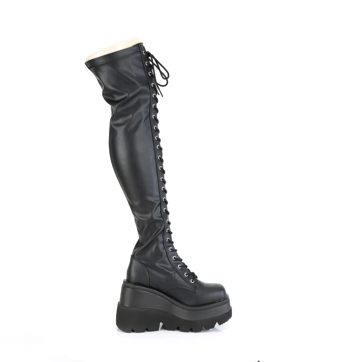 CyberPunk 2078 Platform Boots Black PU