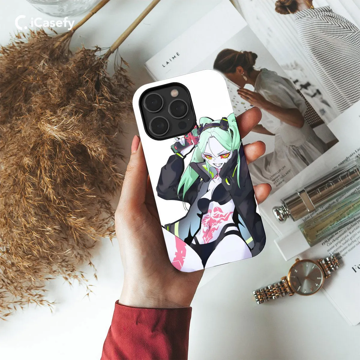 Cyberpunk Anime Rebecca Japanese Manga Phone Case iPhone Samsung Pixel & More #149