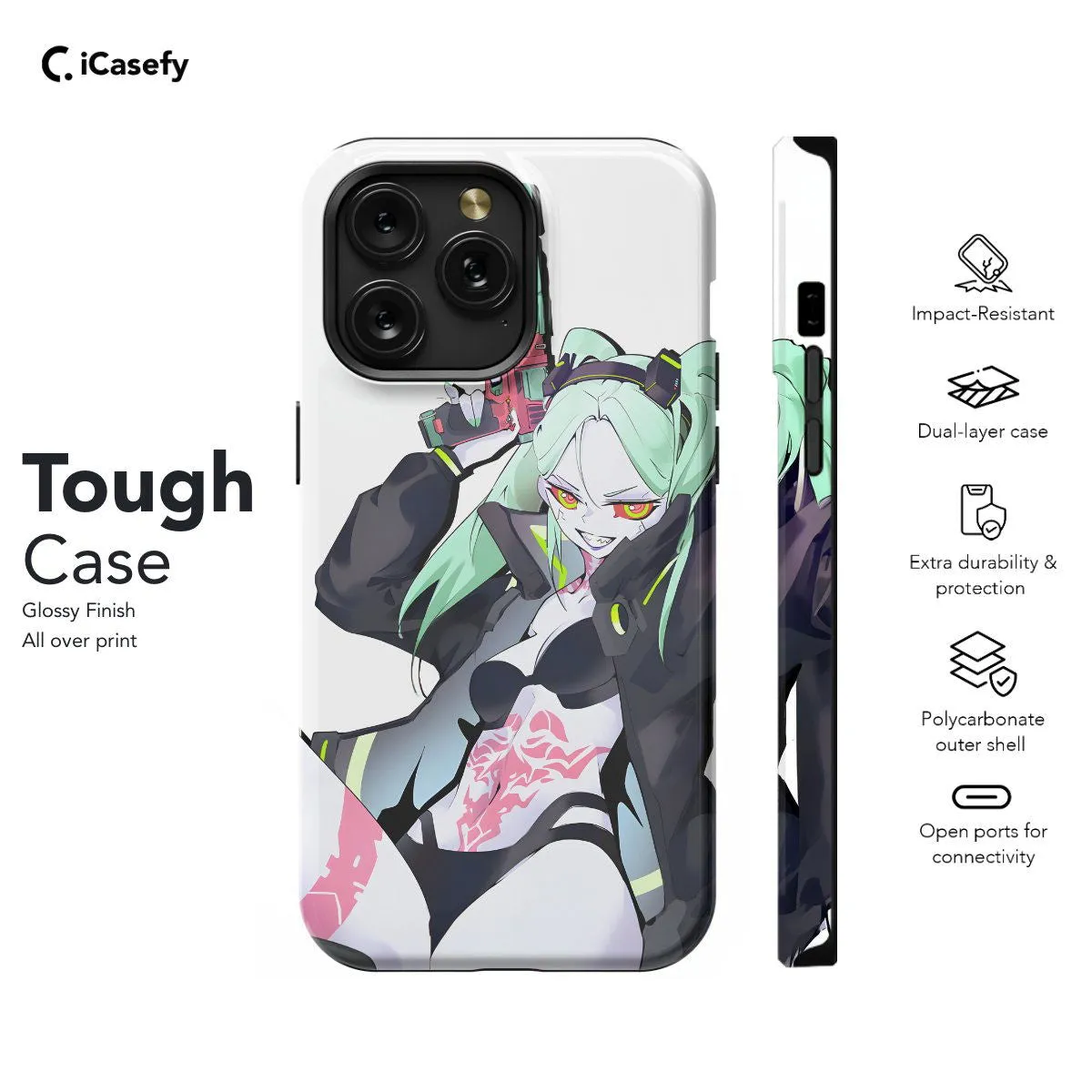 Cyberpunk Anime Rebecca Japanese Manga Phone Case iPhone Samsung Pixel & More #149