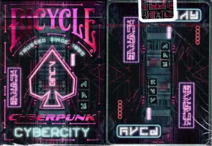 Cyberpunk Cyber City Bicycle Playing Cards
