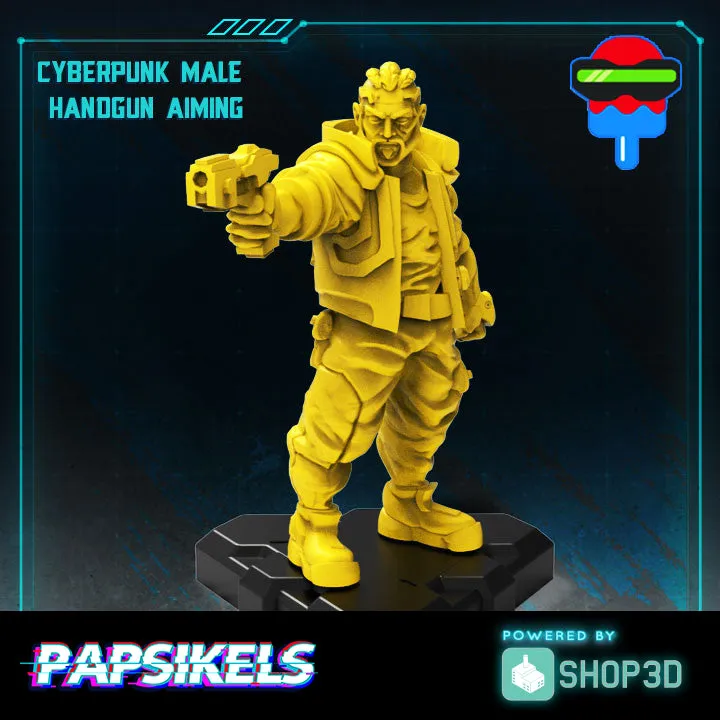 Cyberpunk Male Hand Gun Aiming
