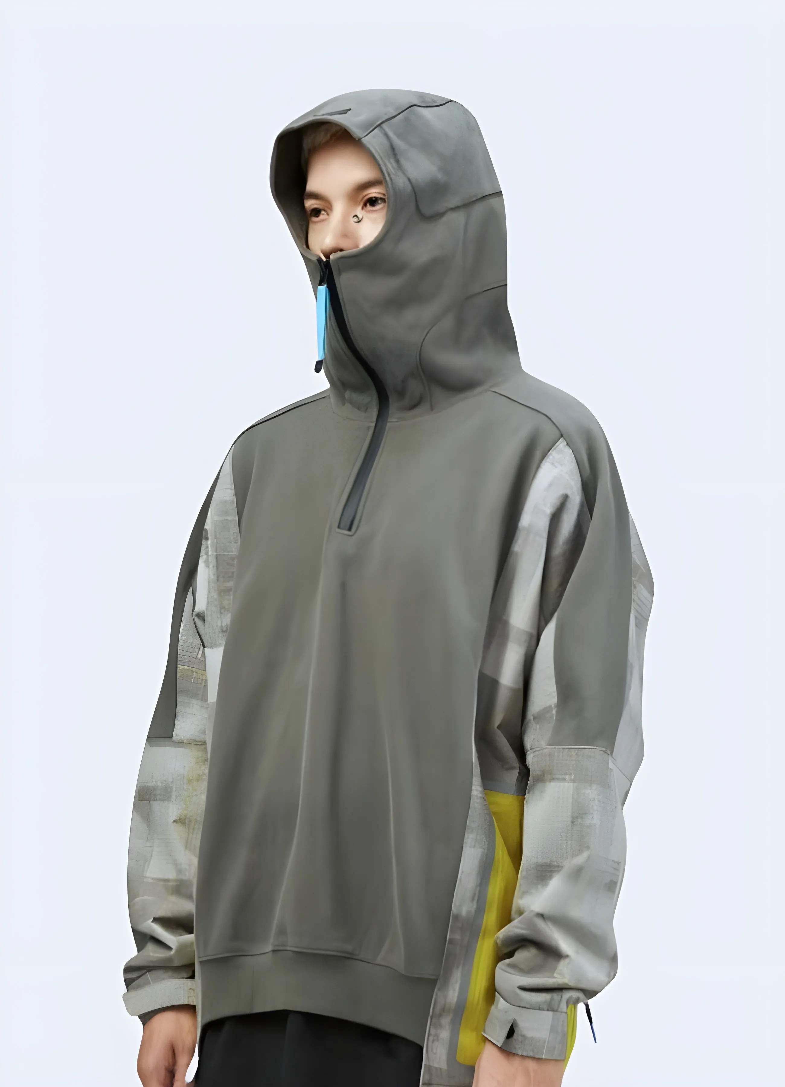 Cyberpunk Ninja Patchwork Hoodie