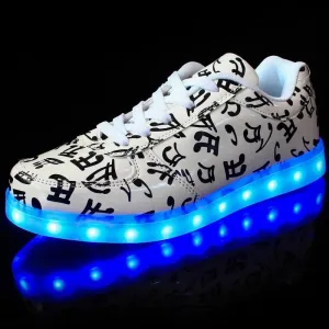 Dancing Feet Music Notes LED Shoes Light Up Unisex Shoes
