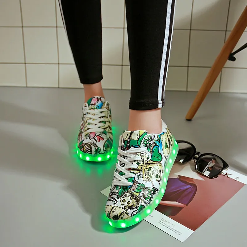 Dancing Feet Music Notes LED Shoes Light Up Unisex Shoes