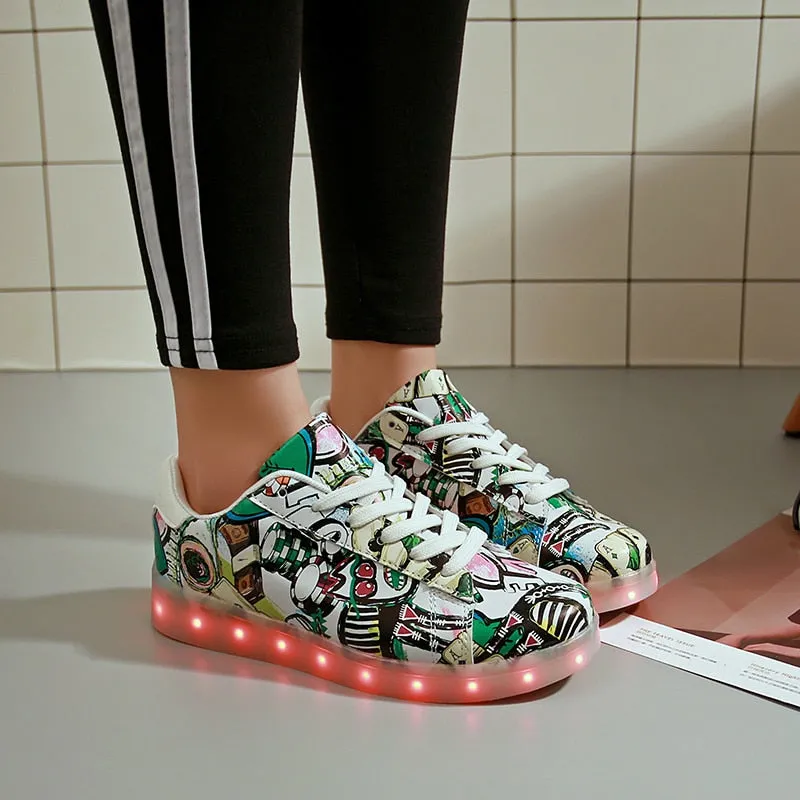 Dancing Feet Music Notes LED Shoes Light Up Unisex Shoes