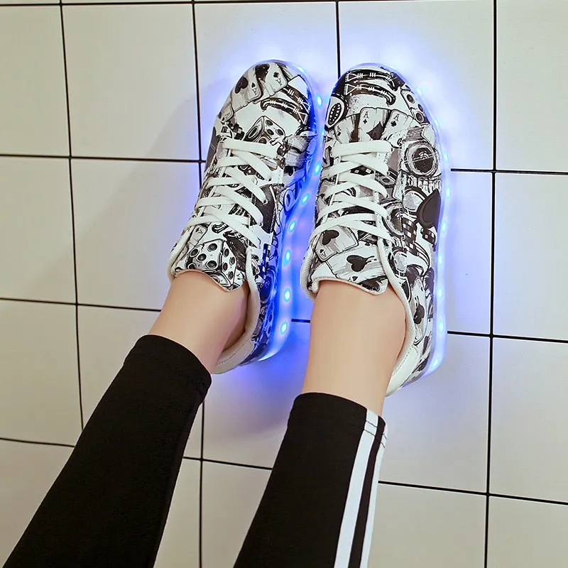 Dancing Feet Music Notes LED Shoes Light Up Unisex Shoes