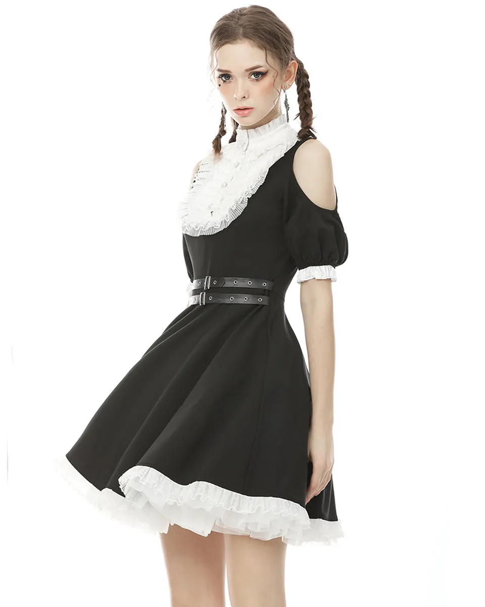 Dark In Love Lost Harlequin Gothic Lolita Dress - Black & White