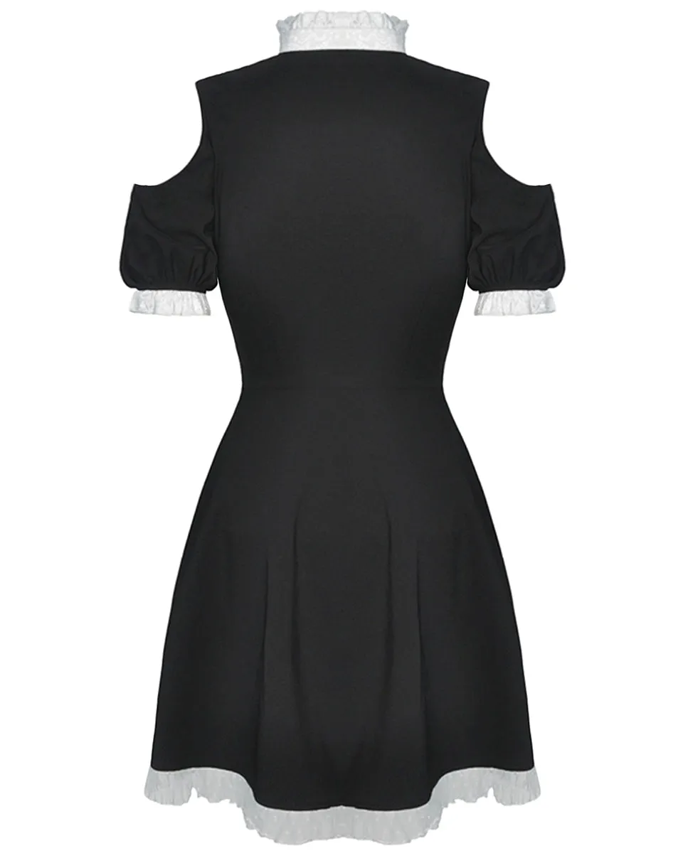 Dark In Love Lost Harlequin Gothic Lolita Dress - Black & White