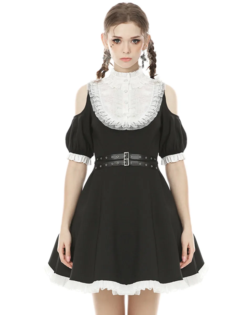 Dark In Love Lost Harlequin Gothic Lolita Dress - Black & White