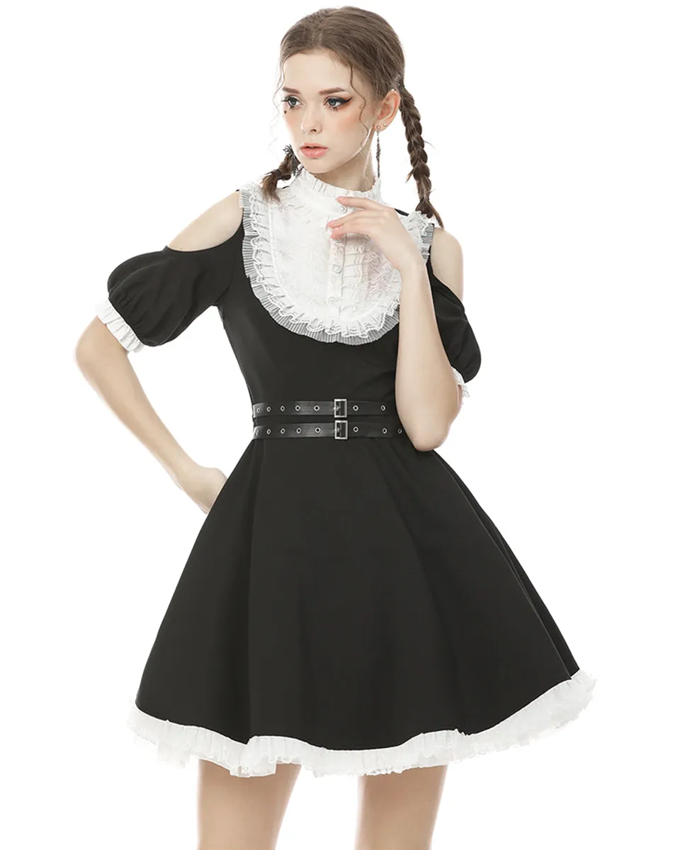 Dark In Love Lost Harlequin Gothic Lolita Dress - Black & White