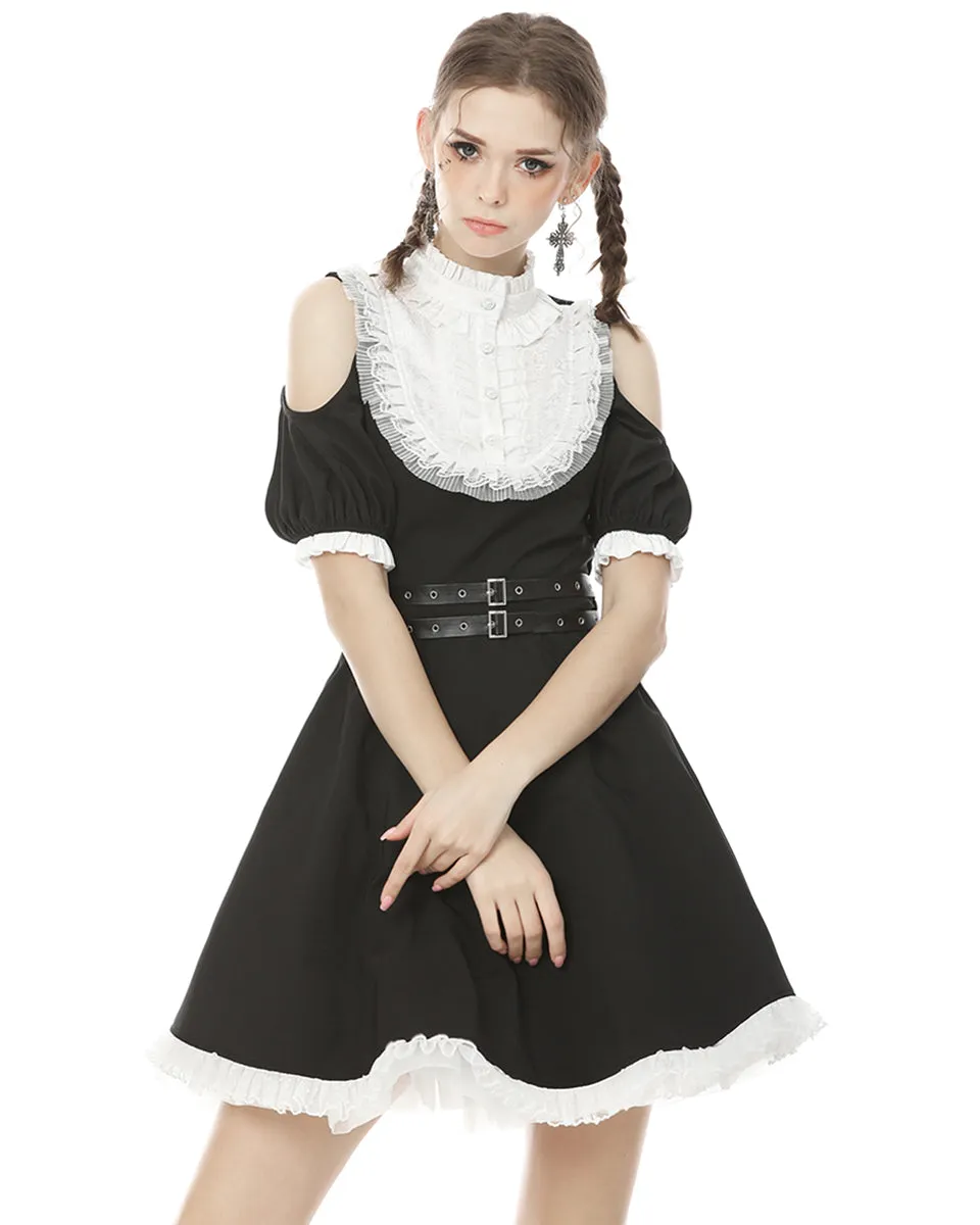 Dark In Love Lost Harlequin Gothic Lolita Dress - Black & White