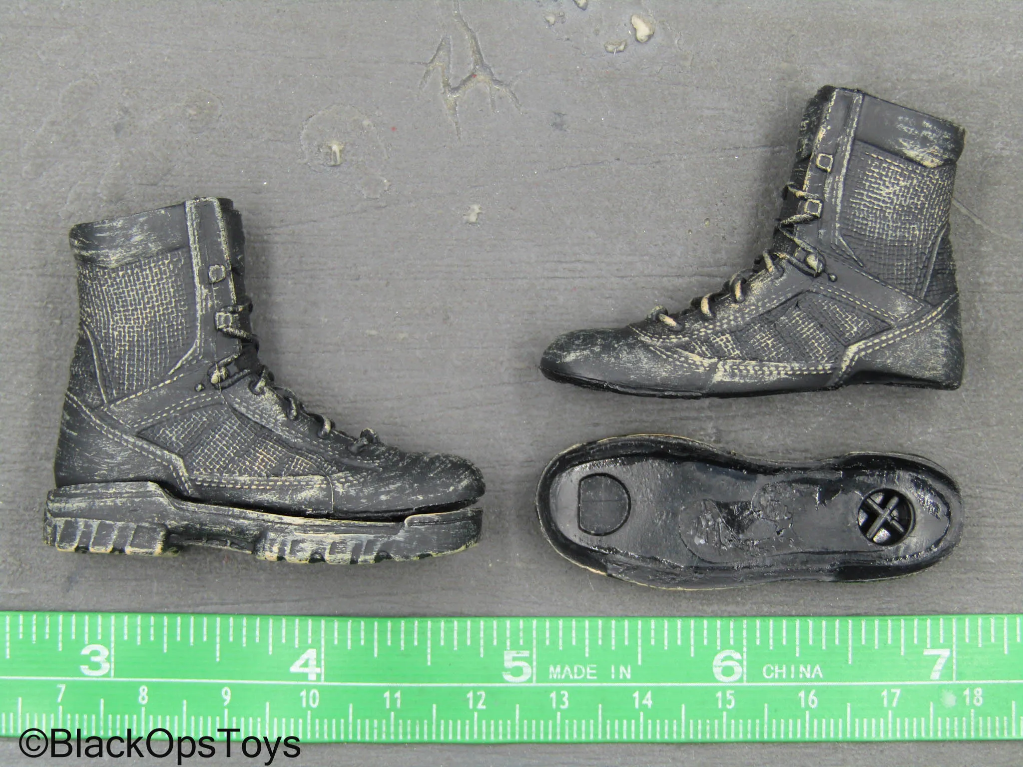 Dark Warrior - Black Weathered Boots (Foot Type READ DESC)