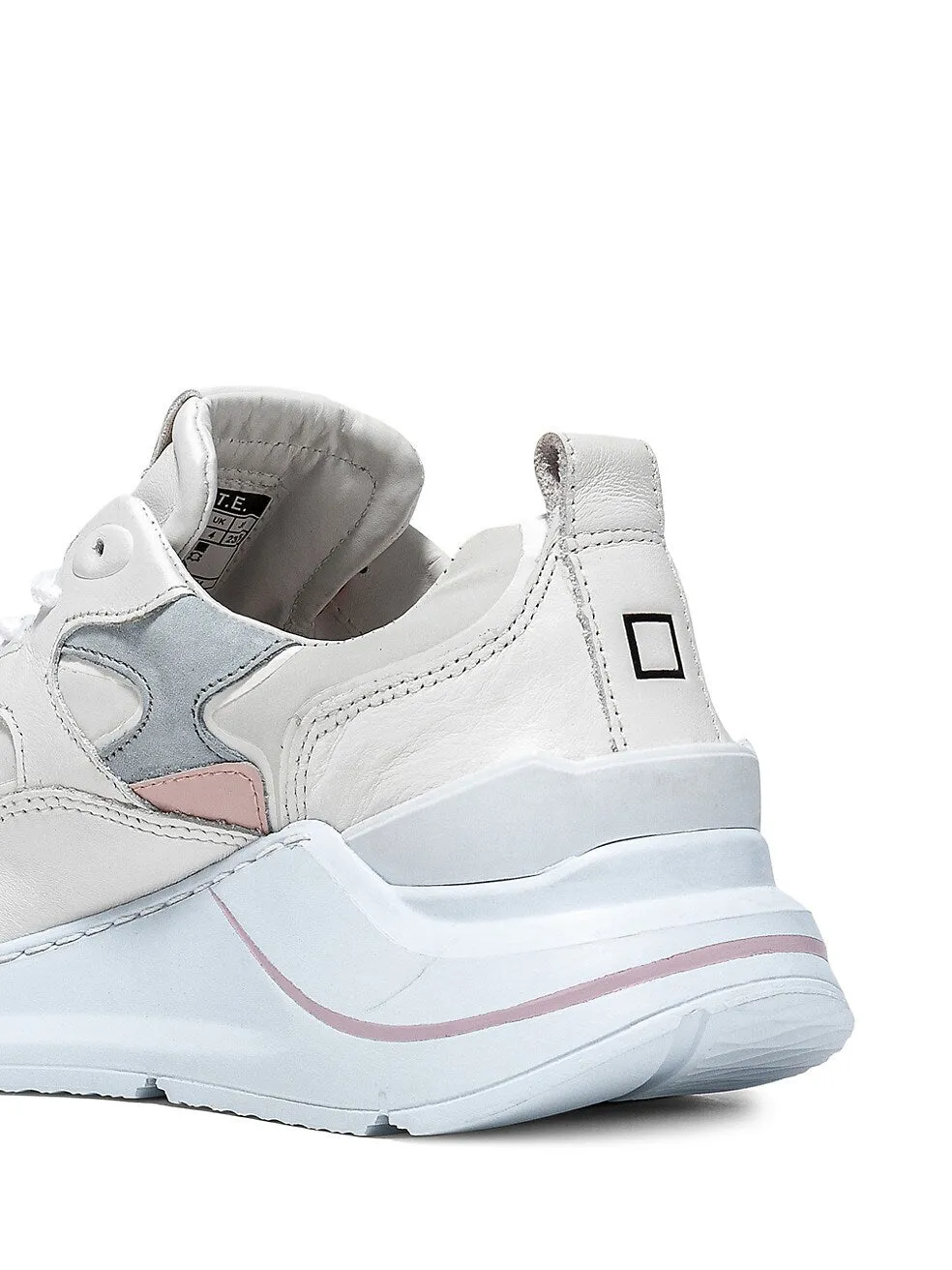 D.A.T.E. Fuga 2.0 Leather Sneaker- White-Pink