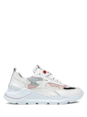 D.A.T.E. Fuga 2.0 Leather Sneaker- White-Pink