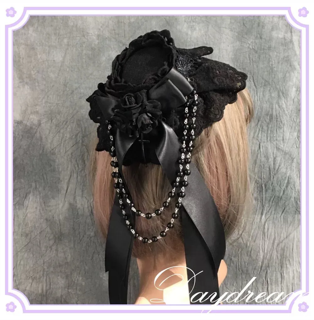 Day Dream~Gothic Lolita Top Hat Lolita Tea Party Halloween Hair Accessory