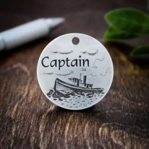 Deeply Engraved Dog Tags - Boat Design
