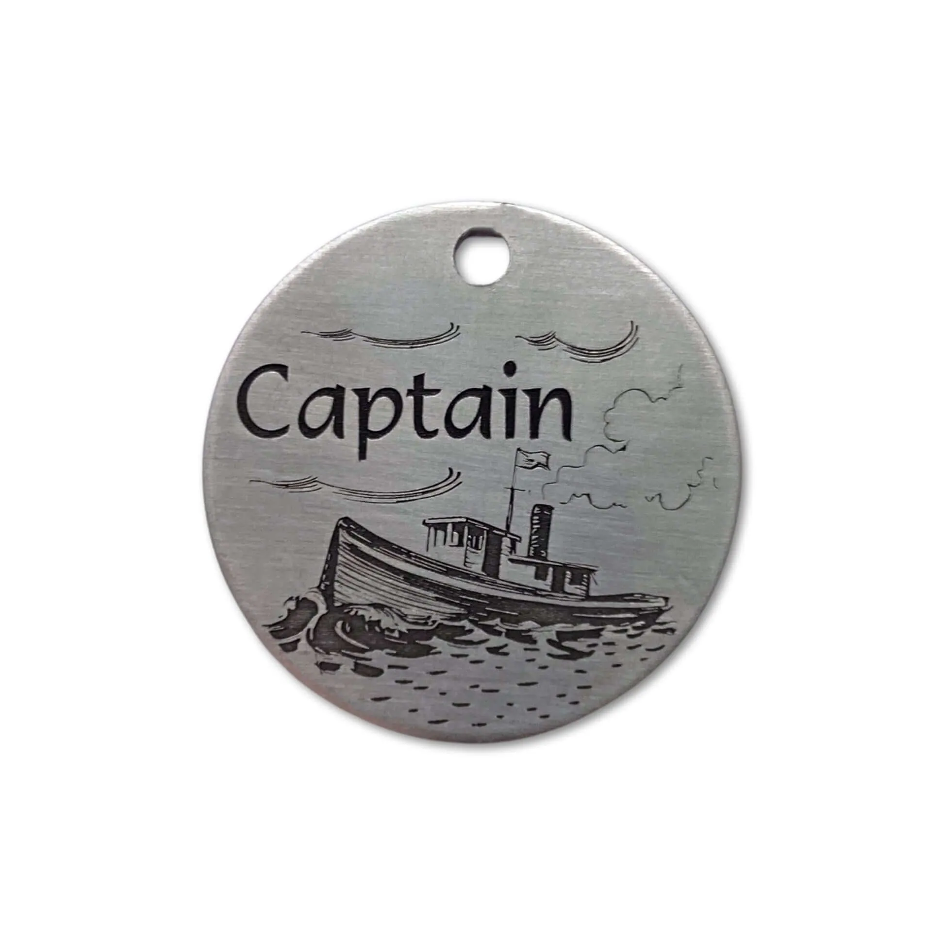Deeply Engraved Dog Tags - Boat Design