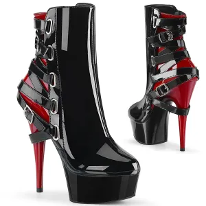 DELIGHT-1012 Pleaser Black/Red Sexy Platform Shoes (Pole Dancing Heels)
