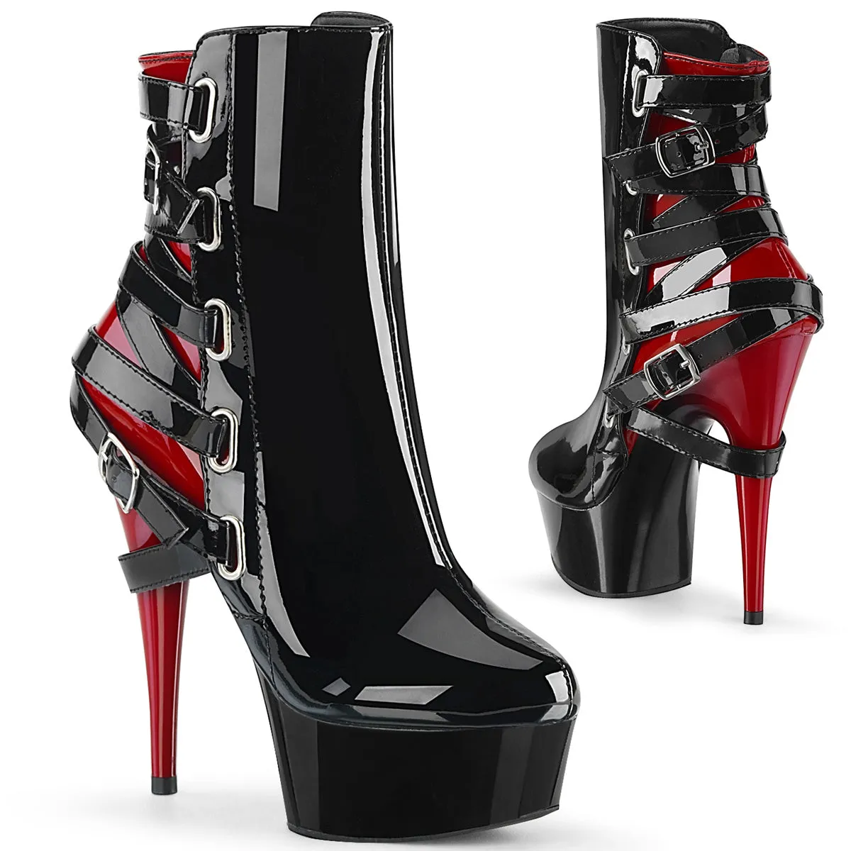 DELIGHT-1012 Pleaser Black/Red Sexy Platform Shoes (Pole Dancing Heels)