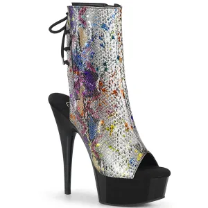 DELIGHT-1018SP Pleaser Shoes Clearance Sale Multi Color Snake Stripper Boots