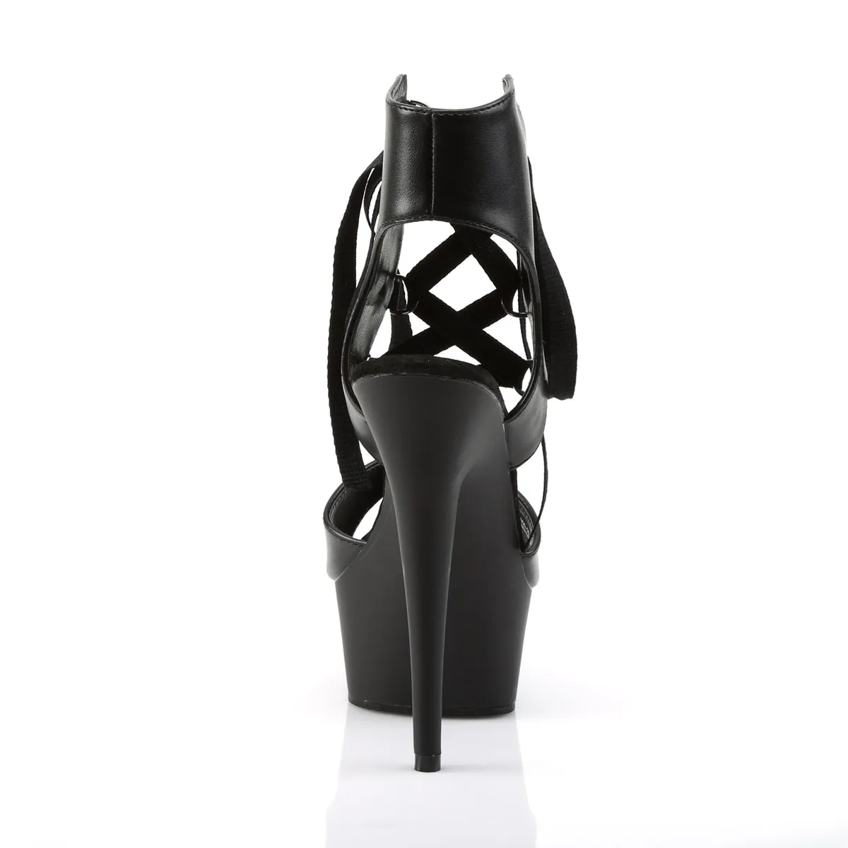 DELIGHT-600-14 Pleaser Black Faux Leather Sexy Platform Shoes (Pole Dancing Heels)