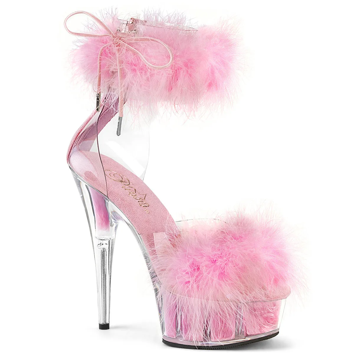 DELIGHT-624F Pleaser Clear/Baby Pink Sexy Platform Shoes (Pole Dancing Heels)