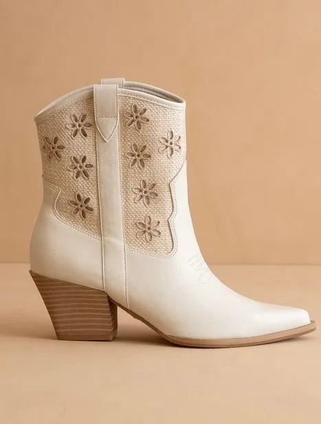 Della Floral Mesh Cutout Boot