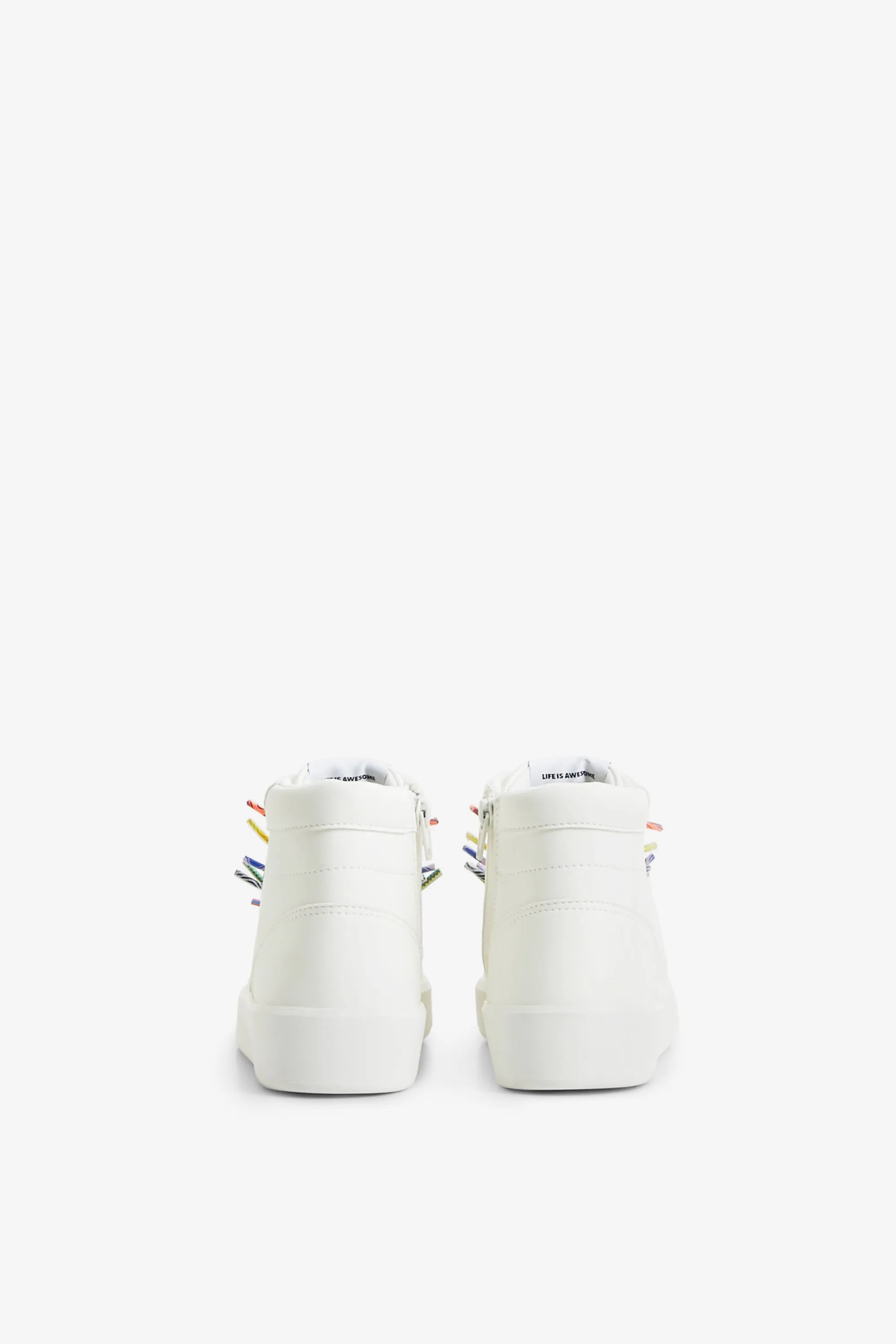Desigual  Fancy High Laces High Top White Rainbow Sneakers 22WSKP03 AW22 New Season
