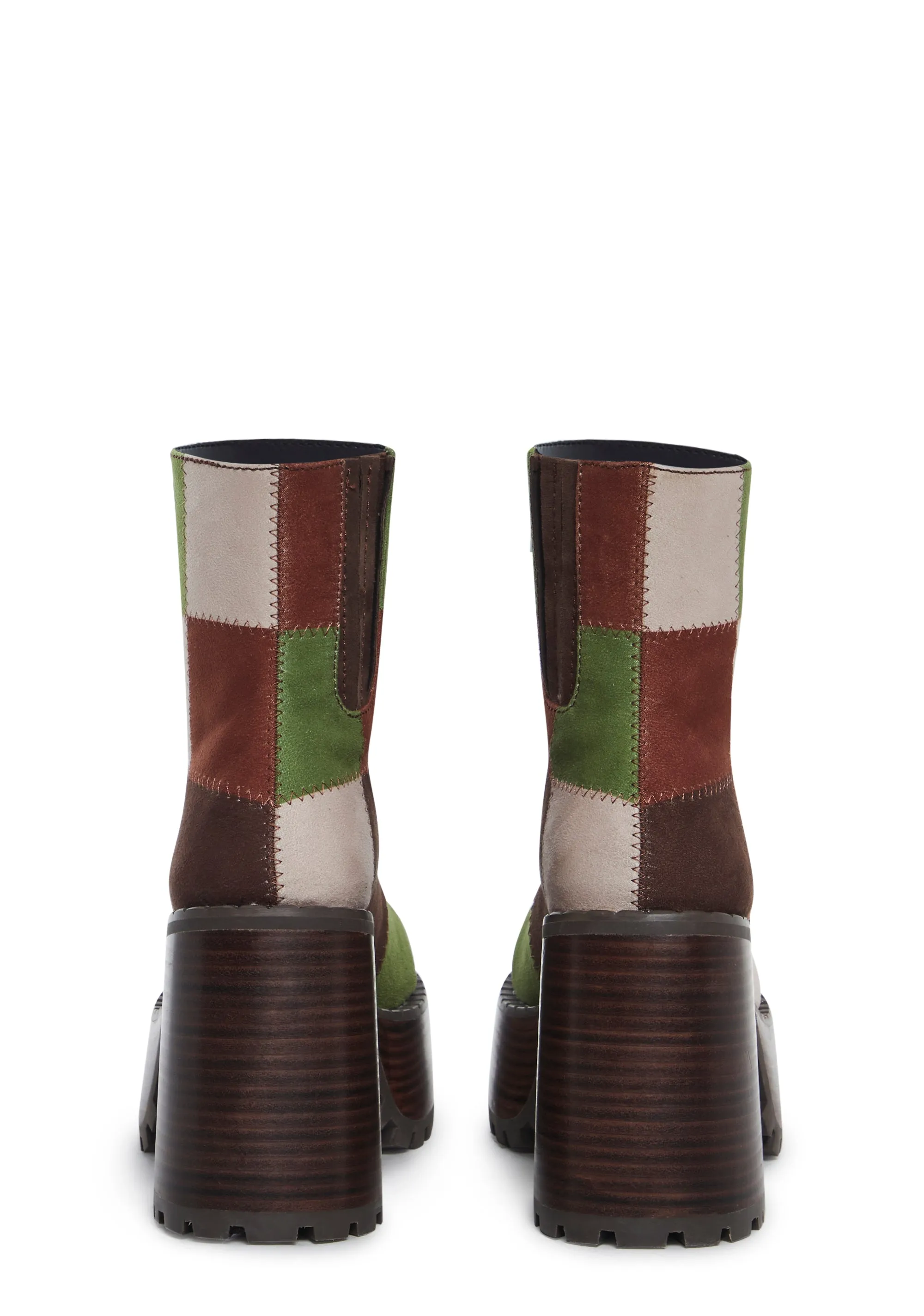 Detention Hall Platform Boots - Patchwork